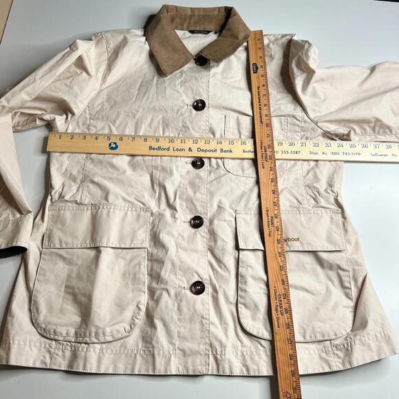 Barbour Averie Women’s Jacket UK 18 US 14 Beige Showerproof Cord Collar - Picture 8 of 11